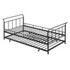 Daybed With Curved Handle Design And Trundle Daybed With Curved Handle Design And Trundle