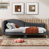 Upholstered Daybed With Headboard And Armrest, Support Legs Upholstered Daybed With Headboard And Armrest, Support Legs