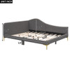 Upholstered Daybed With Headboard And Armrest, Support Legs Upholstered Daybed With Headboard And Armrest, Support Legs