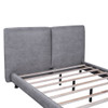 Upholstered Platform Bed With 2 Large Headrests And Thick