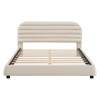 Upholstered Platform Bed Frame And Stylish Curve Shaped Design