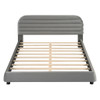 Upholstered Platform Bed Frame And Stylish Curve Shaped Design