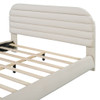 Upholstered Platform Bed Frame And Stylish Curve Shaped Design