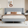 Platform Contemporary Bed With Legs And Upholstered Headboard Platform Contemporary Bed With Legs And Upholstered Headboard