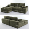 Modern Minimalist Modular Sectional Sofa Set, Upholstered Sleeper Couch