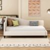 Modern L Shaped Linen Daybed With Legs Modern L Shaped Linen Daybed With Legs