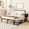 Platform Bed With 2 Tier Storage Shelves, Storage Cabinet Platform Bed With 2 Tier Storage Shelves, Storage Cabinet