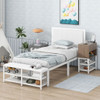 Platform Bed With 2 Tier Storage Shelves, Storage Cabinet Platform Bed With 2 Tier Storage Shelves, Storage Cabinet