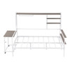 Daybed With Movable Desk, Grid, Shelves And Clothes Hanger Daybed With Movable Desk, Grid, Shelves And Clothes Hanger