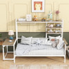 Daybed With Movable Desk, Grid, Shelves And Clothes Hanger Daybed With Movable Desk, Grid, Shelves And Clothes Hanger