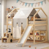 Loft Bed With House Shaped Frame And Tent Loft Bed With House Shaped Frame And Tent