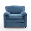 Oversized Reading Armchair With Thick Cushions, High Back Support