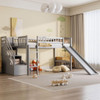 Loft Stairway Bed With 2 Drawers, Convertible Ladder And Slide Loft Stairway Bed With 2 Drawers, Convertible Ladder And Slide