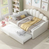 Upholstery Daybed Frame With Shell Shaped Backrest And Trundle Upholstery Daybed Frame With Shell Shaped Backrest And Trundle