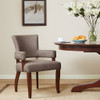 Elegant Arm Dining Chair With Brass Nail Head Detailing Elegant Arm Dining Chair With Brass Nail Head Detailing