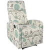 Modern Manual Recliner, Home Theater Chair With Adjustable Backrest For Living Room - Beige / Blue