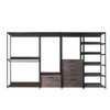 Monica - Wood Walk In Closet System, Powder Coated Metal Frame And Melamine - Rustic