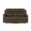 Brenda - Console Reclining Loveseat With Manual Recline Function - Brown