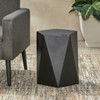 Side Table With Geometric Design - Black