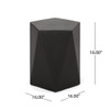 Side Table With Geometric Design - Black