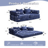 Convertible Floor Sofa Bed With Pillow Back Support Armrest