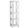 4 Tier All Steel Rotating Bookshelf With 360° Wheels, Large Size Sturdy & Spacious Book Rack, New Style Bookshelf - White