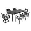 Modern Outdoor Patio Dining Set With Table And Chairs With Sunbrella Cushions