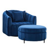 Oversized Velvet Swivel Barrel Accent Chair And Ottoman Set With Storage Oversized Velvet Swivel Barrel Accent Chair And Ottoman Set With Storage