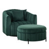 Oversized Velvet Swivel Barrel Accent Chair And Ottoman Set With Storage Oversized Velvet Swivel Barrel Accent Chair And Ottoman Set With Storage