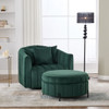 Oversized Velvet Swivel Barrel Accent Chair And Ottoman Set With Storage Oversized Velvet Swivel Barrel Accent Chair And Ottoman Set With Storage