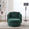 Oversized Velvet Swivel Barrel Accent Chair And Ottoman Set With Storage Oversized Velvet Swivel Barrel Accent Chair And Ottoman Set With Storage