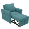 Modern 3 In 1 Convertible Sleeper Chair Bed, Linen Upholstery, Adjustable Backrest