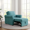Modern 3 In 1 Convertible Sleeper Chair Bed, Linen Upholstery, Adjustable Backrest
