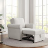 Modern 3 In 1 Convertible Sleeper Chair Bed, Linen Upholstery, Adjustable Backrest