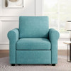 Modern 3 In 1 Convertible Sleeper Chair Bed, Linen Upholstery, Adjustable Backrest