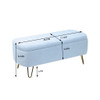 Storage Ottoman Bench For End Of Bed Gold Legs, Modern Camel Faux Fur Entryway Bench Upholstered Padded With Storage For Living Room Bedroom
