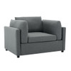 Wide Modern Oversized Armchair With Ottoman Stool, Single Sofa With Lumbar Support, Accent Chair