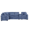 Contemporary L Shaped Convertible Sofa Bed With Pull Out Bed, Cup Holders, And Storage Contemporary L Shaped Convertible Sofa Bed With Pull Out Bed, Cup Holders, And Storage