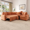 Contemporary L Shaped Convertible Sofa Bed With Pull Out Bed, Cup Holders, And Storage Contemporary L Shaped Convertible Sofa Bed With Pull Out Bed, Cup Holders, And Storage