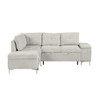 Versatile L Shaped Sofa Bed With Storage, Cup Holders, USB Ports Chenille Versatile L Shaped Sofa Bed With Storage, Cup Holders, USB Ports Chenille