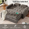 Upholstered Sleeper Bed Sofa With Dual USB Charging, Adjustable Backrest