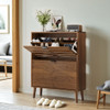 Medieval - Independent Shoe Cabinet With 2 Flip Drawers - Walnut Medieval - Independent Shoe Cabinet With 2 Flip Drawers - Walnut