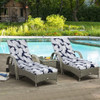 2 Piece Chaise Lounge Chair Cushion Set With Ties