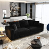 Plush Corduroy 4 Seat Sofa, Modern Comfy Upholstered Sofa Cloud Couch, Deep Seat Couches With Soft Pillows