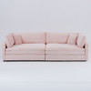 Elegant Corduroy Sofa With Throw Pillows And Backrests