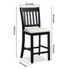 Transitional Rubberwood Dining Room Chairs (Set of 2) With Slatted Back - Black