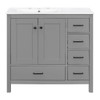 Bathroom Vanity With Ceramic Sink Combo, Abundant Storage Cabinet 2 Soft Close Doors And 5 Drawers Bathroom Vanity With Ceramic Sink Combo, Abundant Storage Cabinet 2 Soft Close Doors And 5 Drawers