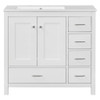 Bathroom Vanity With Ceramic Sink Combo, Abundant Storage Cabinet 2 Soft Close Doors And 5 Drawers