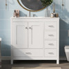 Bathroom Vanity With Ceramic Sink Combo, Abundant Storage Cabinet 2 Soft Close Doors And 5 Drawers Bathroom Vanity With Ceramic Sink Combo, Abundant Storage Cabinet 2 Soft Close Doors And 5 Drawers