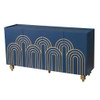 Modern Fluted Sideboard Buffet With Storage, Curve Element, 4 Doors With Adjustable Shelves